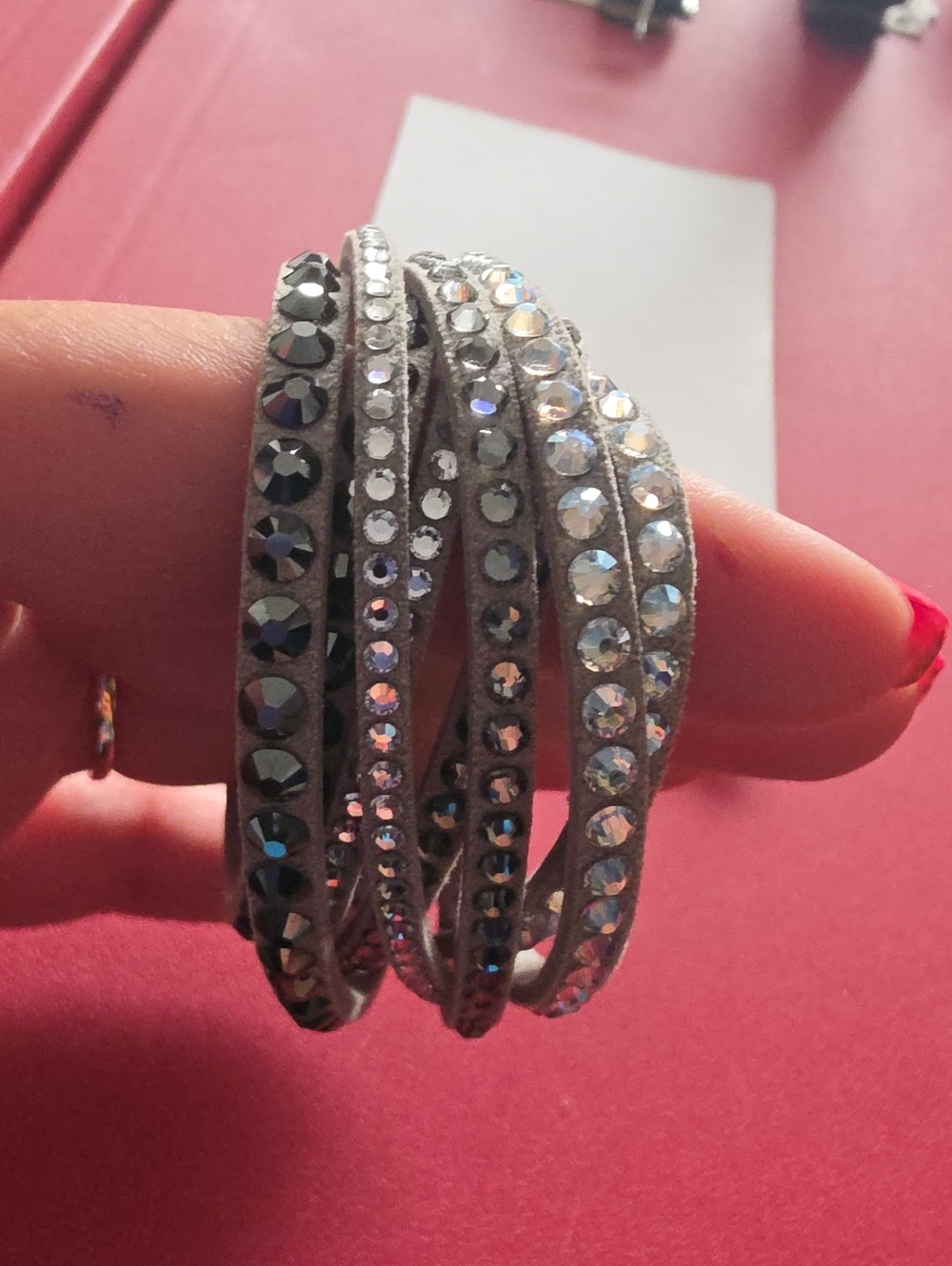 Swarovski Crystal Wrap Bracelet in Silver Tone